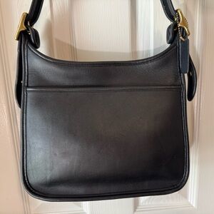 Vintage Coach Black Leather Shoulder Bag Janice 9966